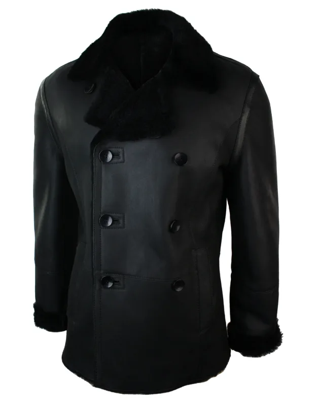 Sheepskin Double Breasted Fitted Jacket