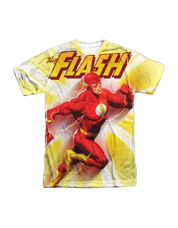 Justice League Of America Motion Blur Short Sleeve Tee - 100% Polyester, Officially Licensed