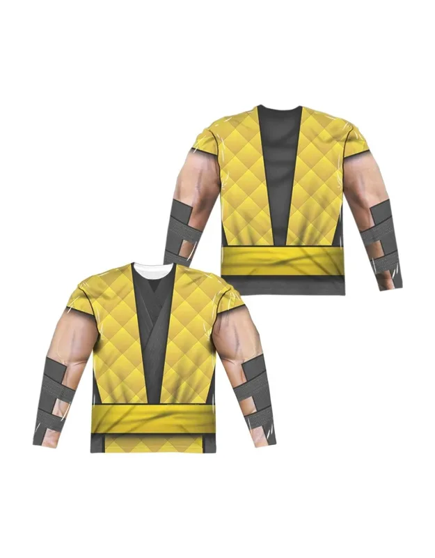 Mortal Kombat Klassic Scorpion Outfit Long Sleeve Tee