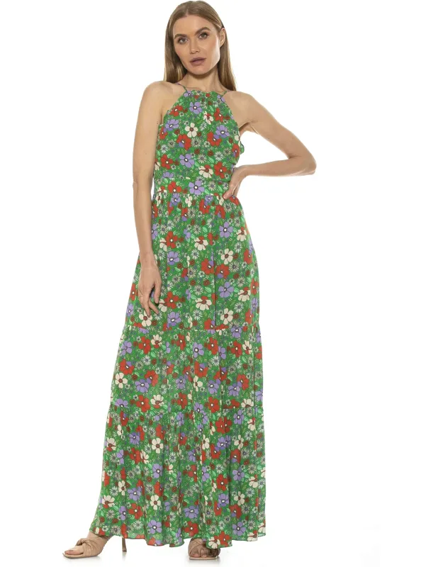 Kira Dress Ruffled Halter Neck Maxi
