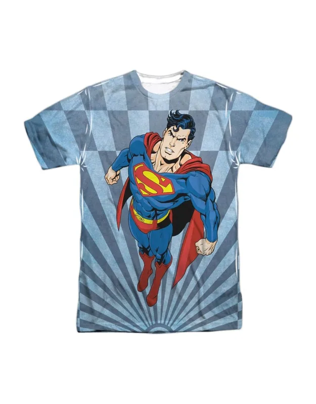 Superman Super Climb Short Sleeve Poly Crew Tee - Stylish For Everyday Wear, 100% Officially Licensed