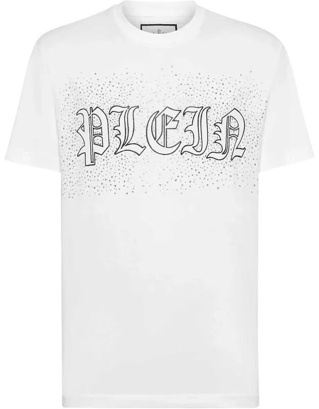 T-shirt Round Neck Ss With Bejewelled Lettering And Pp Hexagon Patch