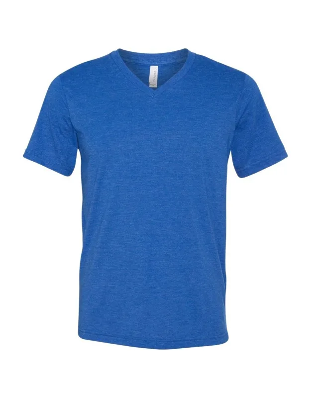 Triblend V-neck Short Sleeve Tee, 3.8 Oz./yd2, Retail Fit, Side Seams