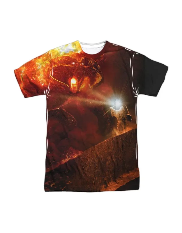 Lord Of The Rings No Passing Short Sleeve Adult Poly Crew Tee - 100% Officially Licensed, 100% Polyester