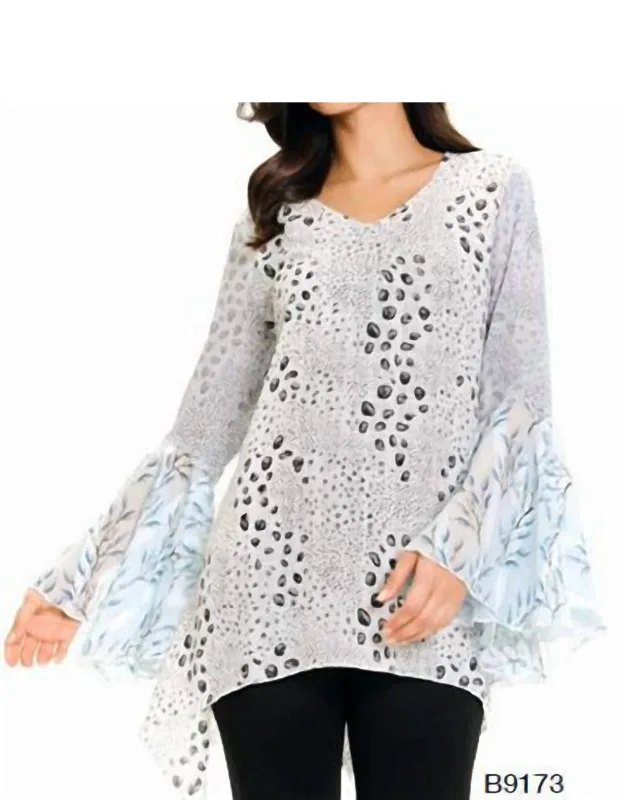 Chiffon Top With Bell Sleeves