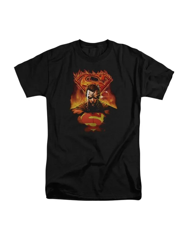 Superman Man On Fire Short Sleeve Tee