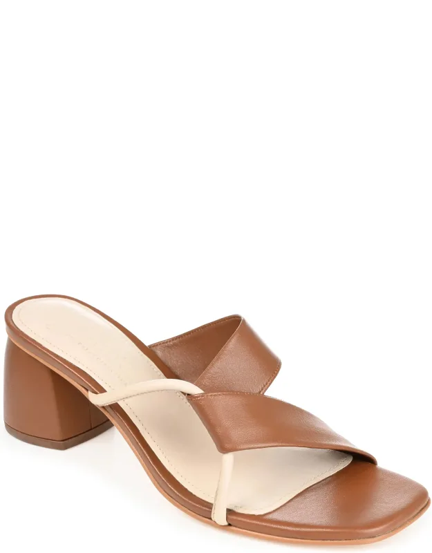 Jossette Slip On Block Heel Sandals With Tubular Detail And Tru Comfort Foam Insole