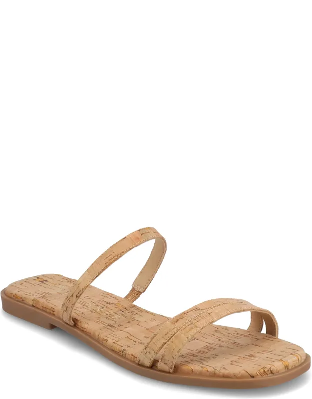 Brisa Flat Sandals With Cushioned Footbed And Faux Leather