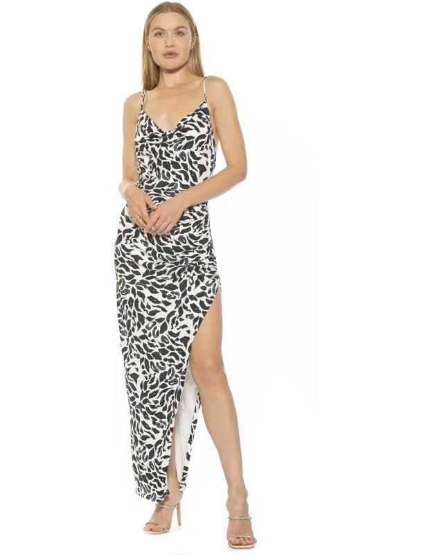 Frankie Maxi Dress With Low Back And High Side Thigh Slit