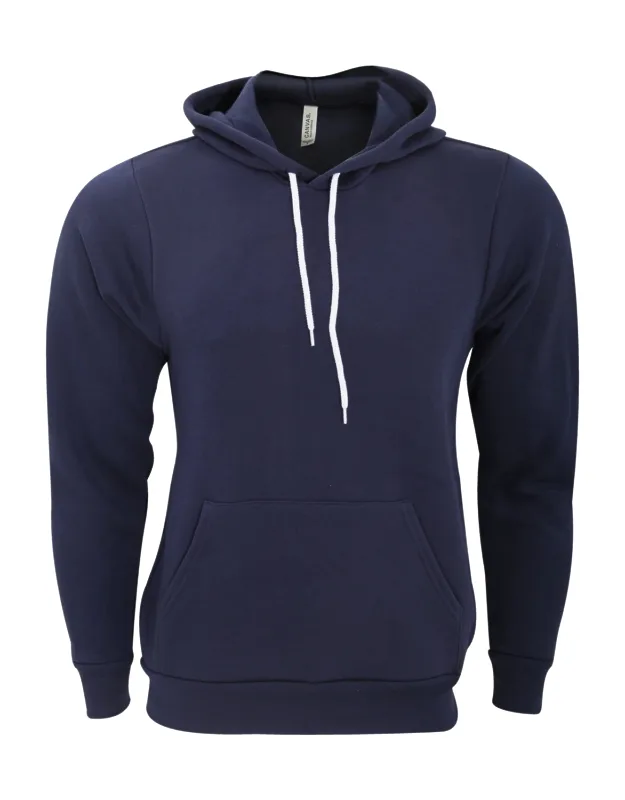 Pullover Polycotton Fleece Hooded Sweatshirt With Kangaroo Pocket And White Cord
