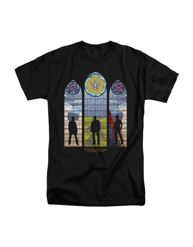 Supernatural Stained Glass Short Sleeve Tall Tee 100% Cotton