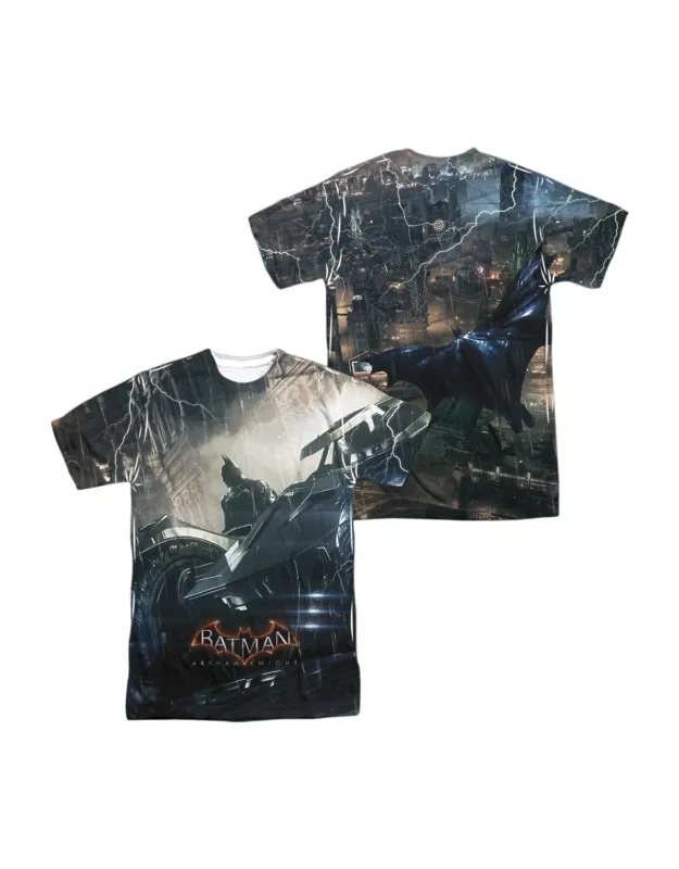 _batman Arkham Knight Into The Night (front/back Print) Short Sleeve Poly Crew Tee / T-shirt Stylish, Easy Wear_