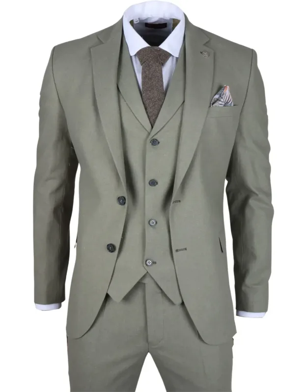 3 Piece Linen Summer Suit