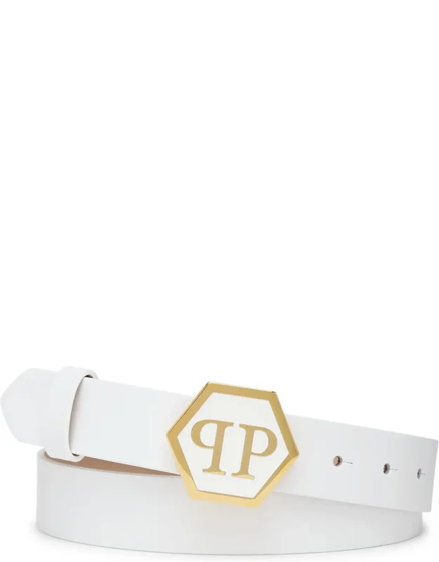 Leather Belt Hexagon