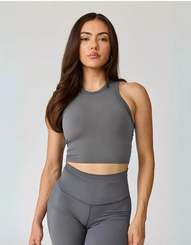 High Neck Crop Tank