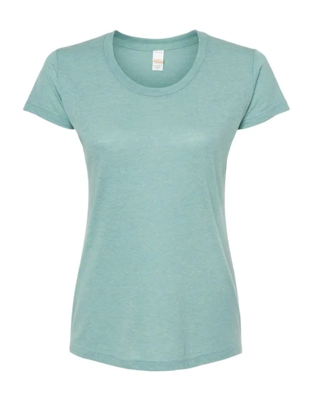 Tultex Slim Fit Tri-blend T-shirt, Ribbed Collar, Taped Neck