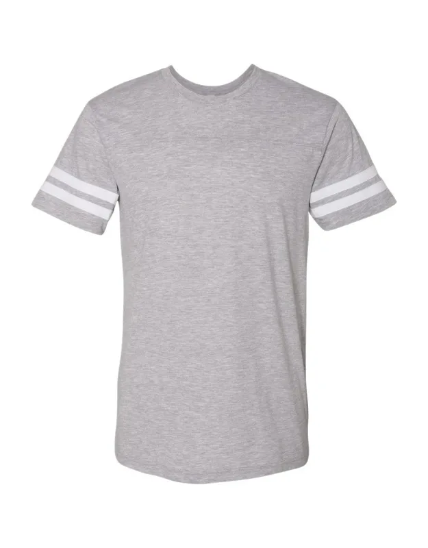 Lat Football Fine Jersey Tee With Contrast Stripes And Ribbed Collar