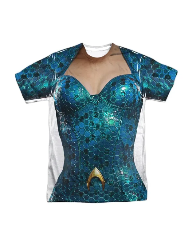 Aquaman Movie Mera Uniform Short Sleeve Poly Crew Tee - Stylish For Everyday Wear