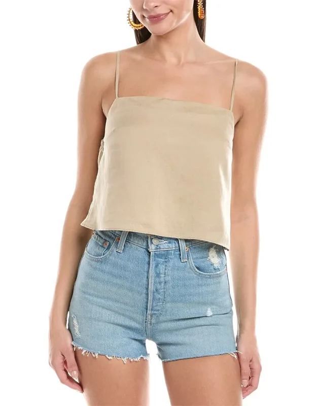 Air Square Neck Linen-blend Tank