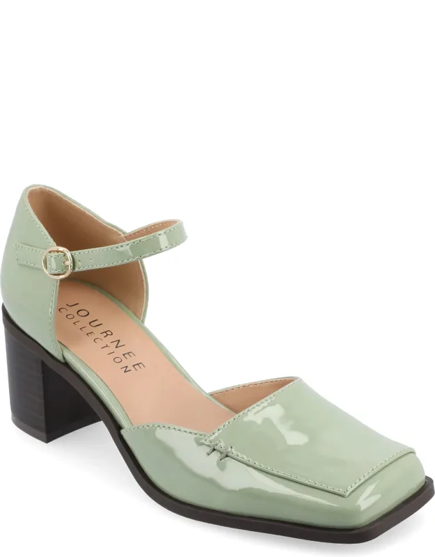 Journee Evangeline Block Heel With Ankle Strap And Comfort Insole