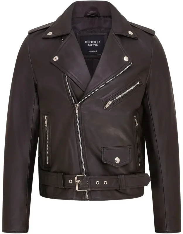 Classic Brando Leather Biker Jacket