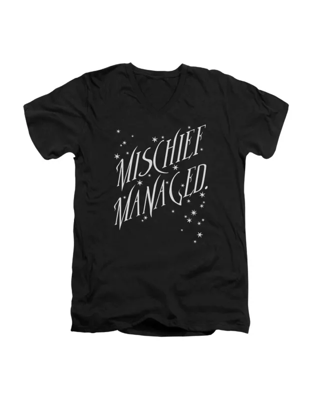 Mischief Managed Short Sleeve V Neck Premium Cotton Tee