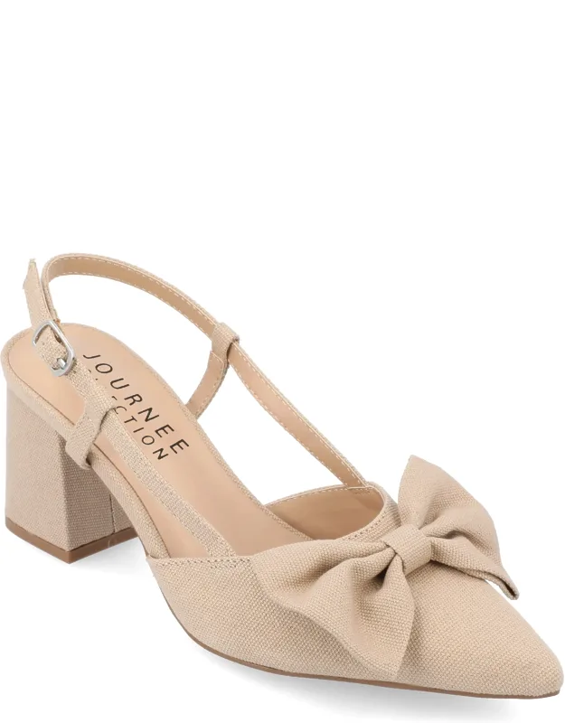 Tailynn Block Heel Pumps With Padded Footbed And Buckle Detail
