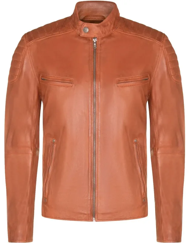 Leather Quilted Biker Jacket