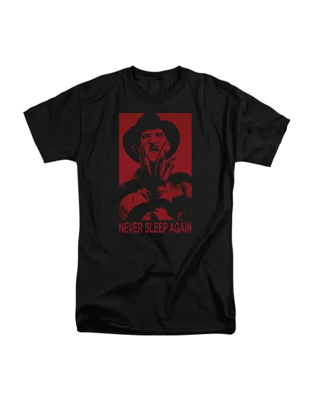 Nightmare On Elm Street Never Sleep Again Short Sleeve Tee - 100% Cotton, Officially Licensed