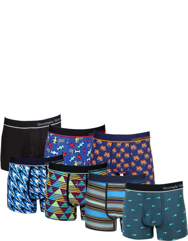 Boxer Trunk 7 Pack 95% Cotton, 5% Spandex