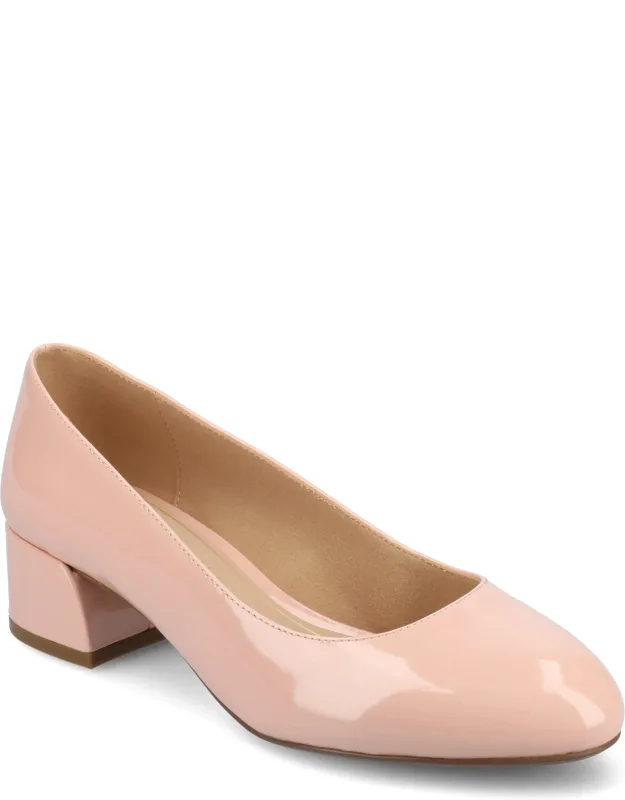 Saarii Wide Width Pumps With Modern Covered Block Heel And Cushioned Insole