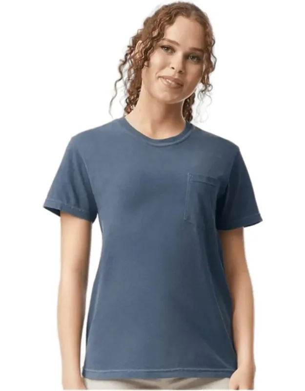 Heavyweight Pocket T-shirt - Garment-dyed Soft Fabric, Relaxed Fit
