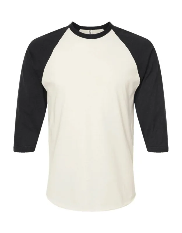 Fine Jersey Raglan T-shirt - 100% Ringspun Cotton, Reactive-dyed For Longer Lasting Color