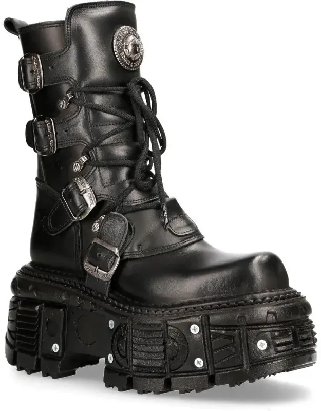 Leather Combat Platform Boots