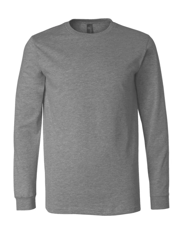 Heather Cvc Long Sleeve Tee, 4.2 Oz., 52/48 Airlume Combed And Ringspun Cotton/polyester, Retail Fit