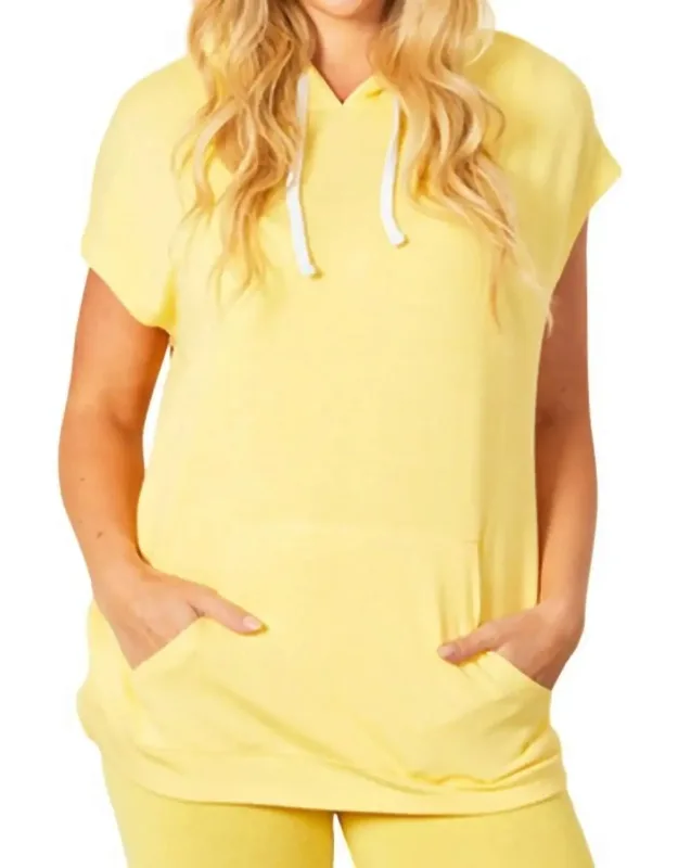 Short Sleeve Hoodie With Pocket