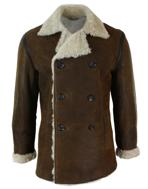 Sheepskin Double Breasted Fitted Jacket