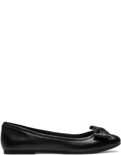 Leather Flats With Bow