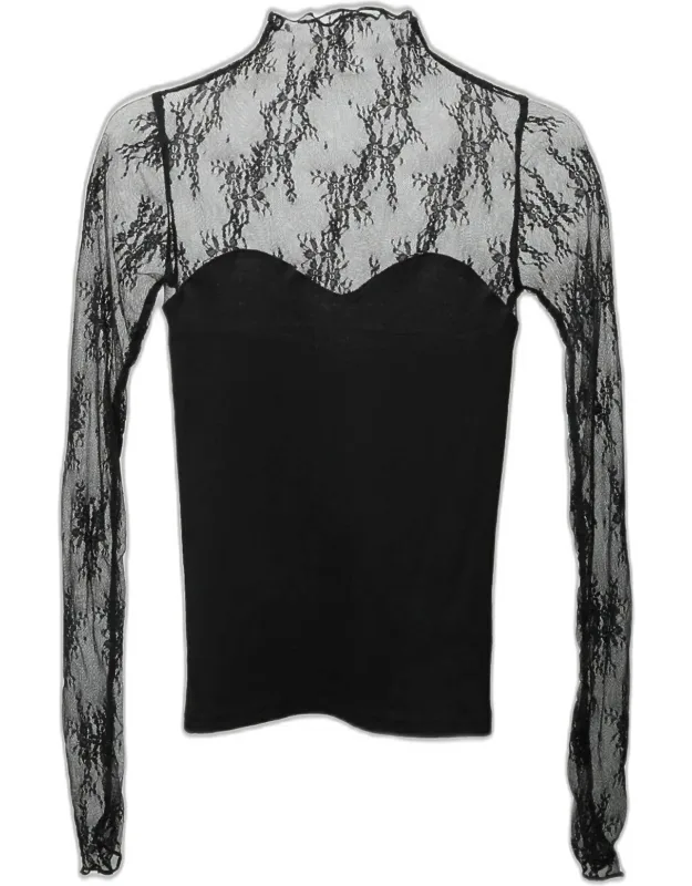 Lace Cotton-jersey Bustier Top