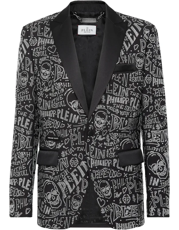 Velvet Blazer With Crystals