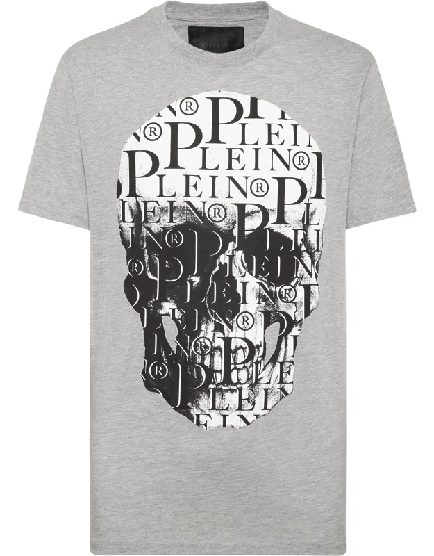 T-shirt Round Neck Ss Print With Brand Plaque And Two Needle Stitching