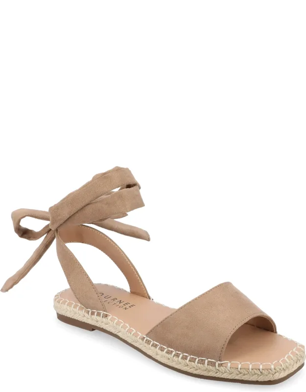 Journee Collection Emelie Sandal With Wrap Ankle Strap And Cushioned Footbed