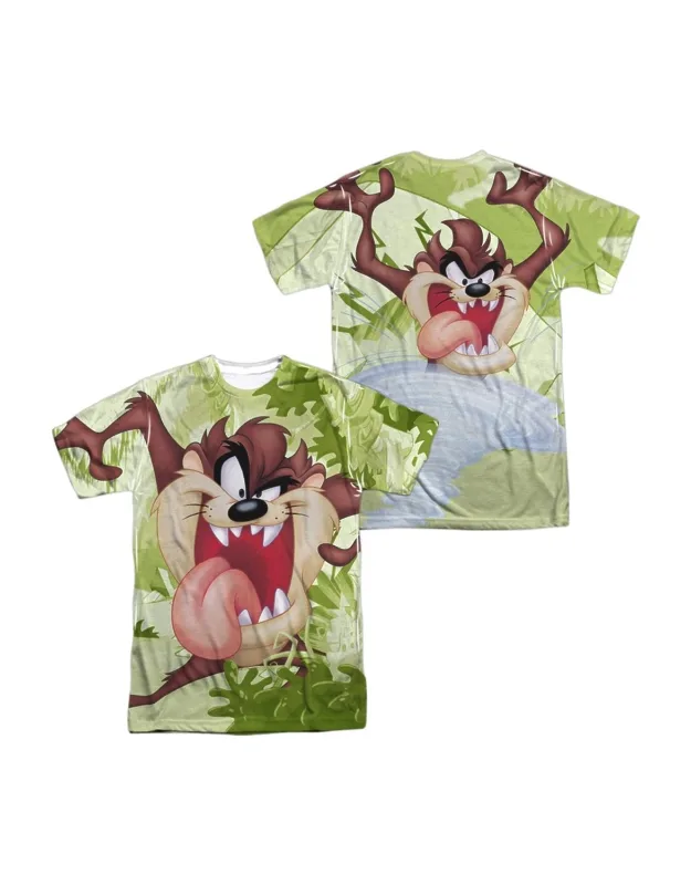 Looney Tunes Taz (front/back Print) Short Sleeve Poly Crew Tee - Stylish For Everyday Wear, 100% Officially Licensed