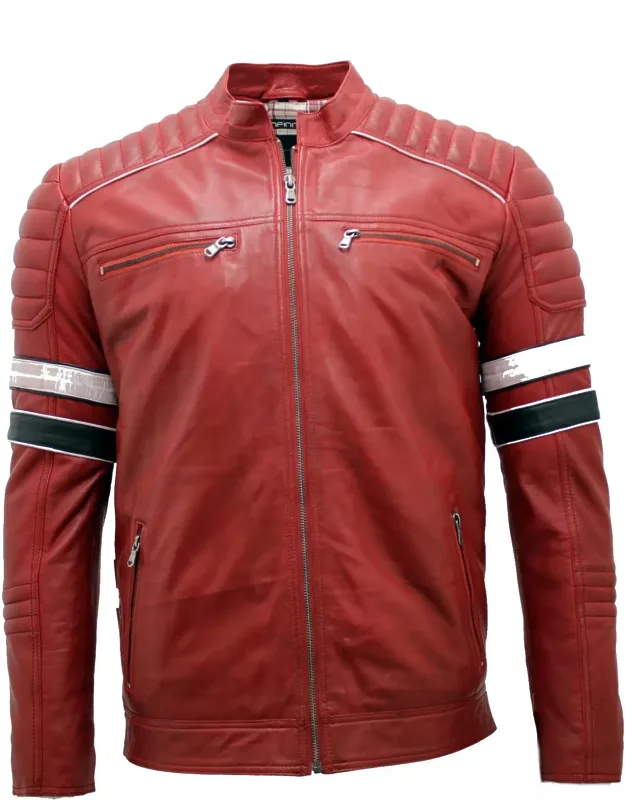 Quilted Leather Racing Jacket