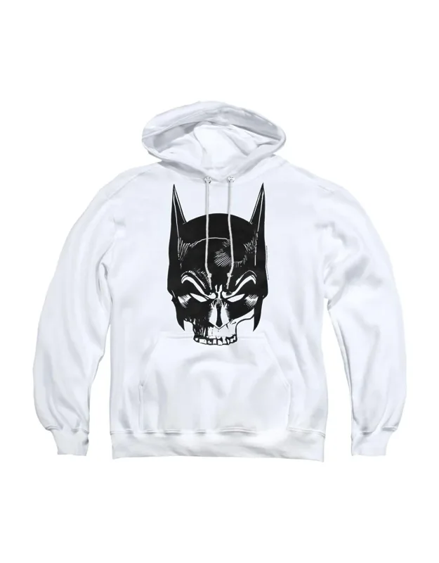 Batman Skull On White Pullover Hoodie