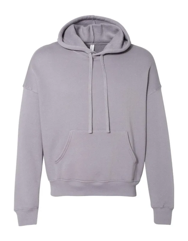 Sponge Fleece Drop Shoulder Hoodie, Pouch Pocket, Ribbed Cuffs And Waistband