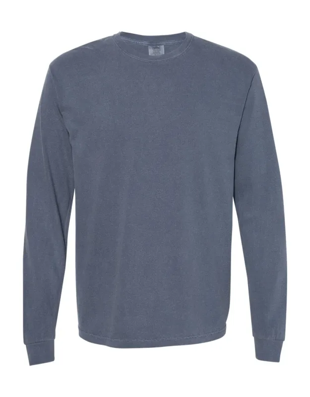 Garment-dyed Heavyweight Long Sleeve T-shirt With Relaxed Fit And Rib Cuffs