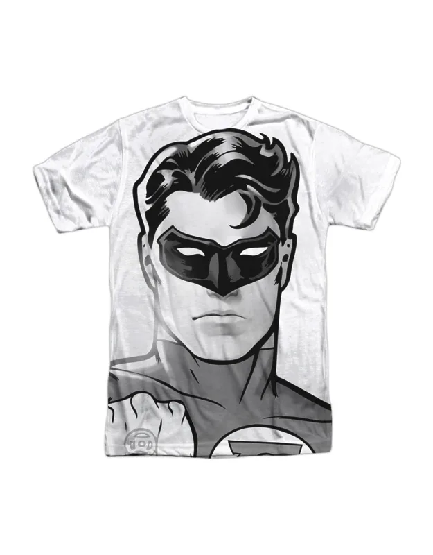 Green Lantern Head Short Sleeve Poly Crew Tee