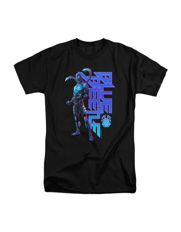 Blue Beetle (2023) Standing Short Sleeve Tee - 100% Cotton, Officially Licensed