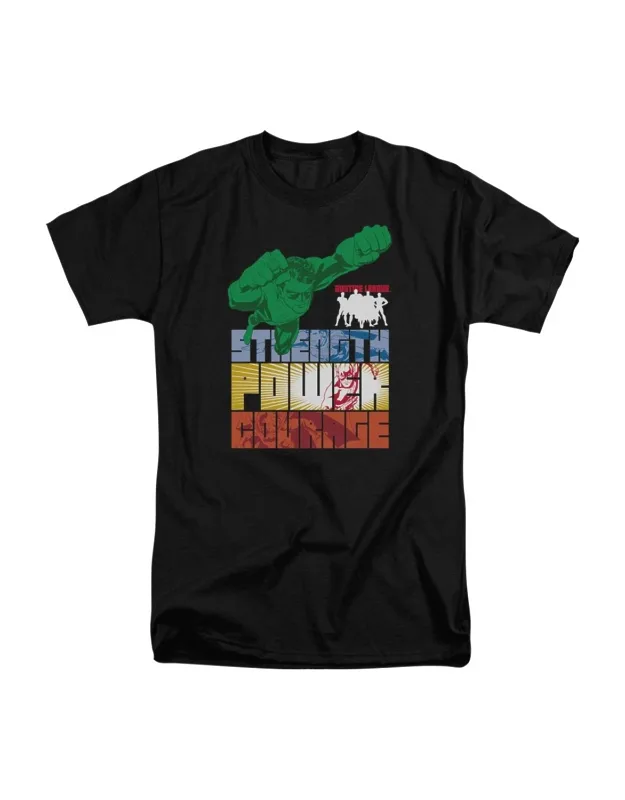Justice League Of America Heroic Qualities Short Sleeve Tee - 100% Cotton, Officially Licensed